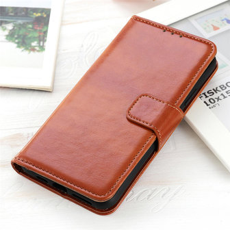 Samsung Galaxy A31 hoesje, Wallet bookcase, Bruin