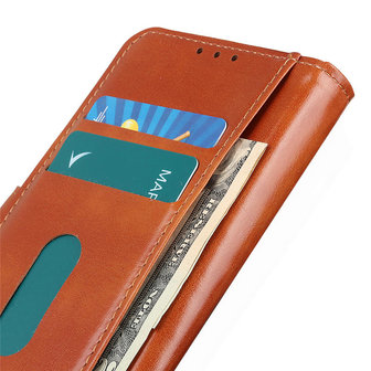 Samsung Galaxy A31 hoesje, Wallet bookcase, Bruin