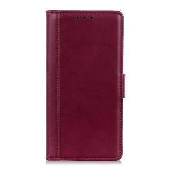 Samsung Galaxy A31 hoesje, Luxe wallet bookcase, Rood-paars