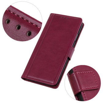 Samsung Galaxy A31 hoesje, Luxe wallet bookcase, Rood-paars