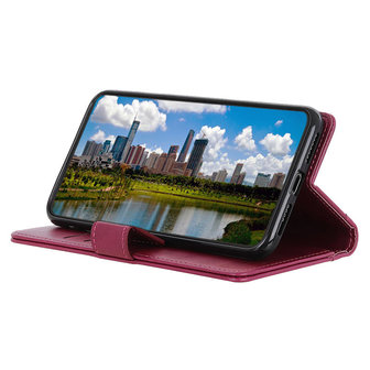Samsung Galaxy A31 hoesje, Luxe wallet bookcase, Rood-paars