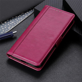Samsung Galaxy A31 hoesje, Luxe wallet bookcase, Rood-paars