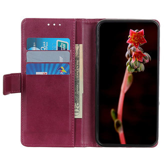 Samsung Galaxy A31 hoesje, Luxe wallet bookcase, Rood-paars