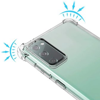 Samsung Galaxy S20 FE hoesje, MobyDefend Transparante Shockproof TPU Gelcase, Verstevigde Hoeken, Volledig Doorzichtig