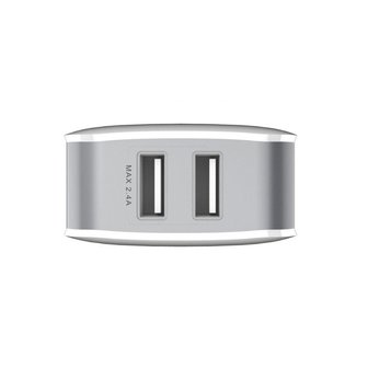 Baseus Wall charger, Oplader met 2 USB-poorten, Wit-Grijs