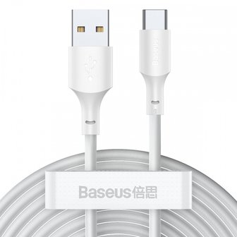 Baseus USB-C naar USB-C kabel, 1,5 Meter, Wit