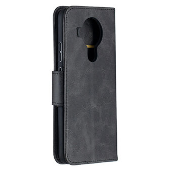 Nokia 5.4 hoesje, MobyDefend Wallet Book Case Met Koord, Zwart