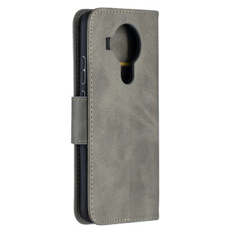 Nokia 5.4 hoesje, MobyDefend Wallet Book Case Met Koord, Grijs