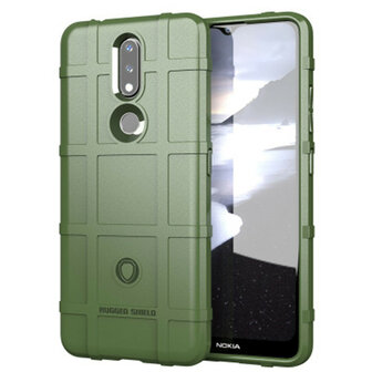 Nokia 2.4 hoesje, Rugged Shield TPU Gelcase, Groen