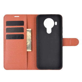 Nokia 5.4 hoesje, MobyDefend Kunstleren Wallet Book Case, Bruin