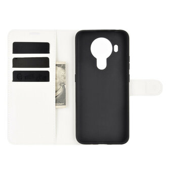 Nokia 5.4 hoesje, MobyDefend Kunstleren Wallet Book Case, Wit