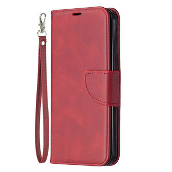 Apple iPhone 12 Pro Max hoesje, MobyDefend Wallet Book Case Met Koord, Rood