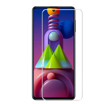 Samsung Galaxy M51 screenprotector, MobyDefend Case-Friendly Gehard Glas Screensaver