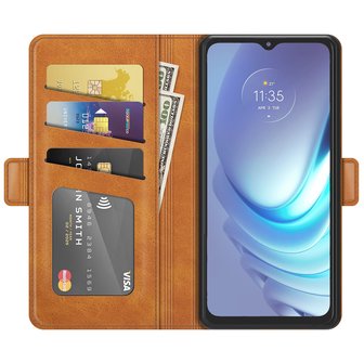 Motorola Moto G50 Hoesje, MobyDefend Luxe Wallet Book Case (Sluiting Zijkant), Lichtbruin