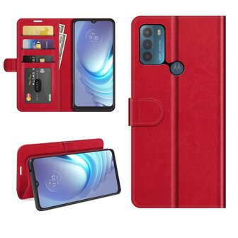Motorola Moto G50 Hoesje, MobyDefend Wallet Book Case (Sluiting Achterkant), Rood