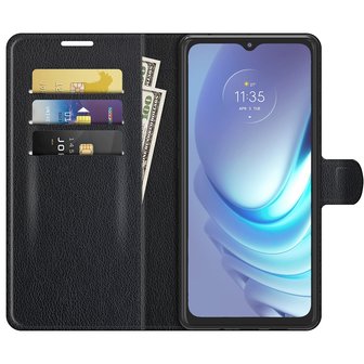 Motorola Moto G50 Hoesje, MobyDefend Kunstleren Wallet Book Case, Zwart