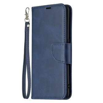 Oppo Reno6 Pro Hoesje, MobyDefend Wallet Book Case Met Koord, Blauw