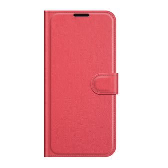 Samsung Galaxy M22 / Galaxy A22 4G Hoesje, MobyDefend Kunstleren Wallet Book Case, Rood