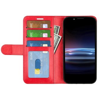 Sony Xperia Pro-I Hoesje, MobyDefend Wallet Book Case (Sluiting Achterkant), Rood