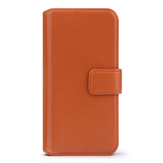 iPhone 13 Hoesje, Luxe MobyDefend Wallet Bookcase, Lichtbruin