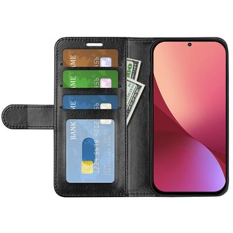 Xiaomi 12 / 12X Hoesje, MobyDefend Wallet Book Case (Sluiting Achterkant), Zwart