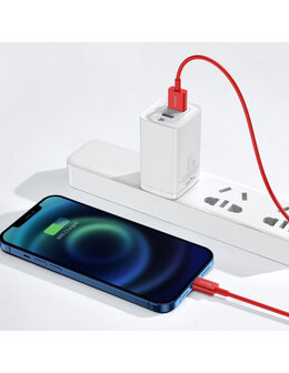 Baseus USB-A naar Lightning kabel, 1 Meter, Rood