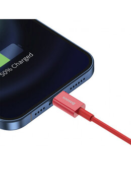 Baseus USB-A naar Lightning kabel, 1 Meter, Rood