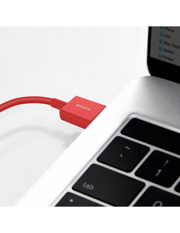 Baseus USB-A naar Lightning kabel, 1 Meter, Rood