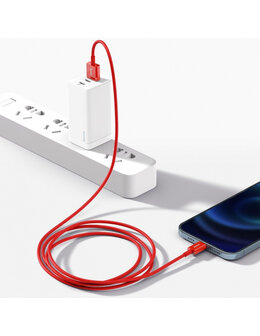 Baseus USB-A naar Lightning kabel, 1 Meter, Rood