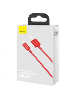 Baseus USB-A naar Lightning kabel, 1 Meter, Rood