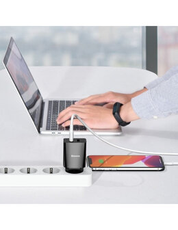 Baseus oplader - Snellader met 2 USB poorten - 2.1A - Zwart