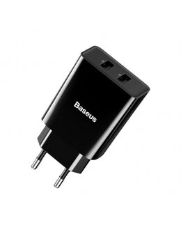 Baseus oplader - Snellader met 2 USB poorten - 2.1A - Zwart