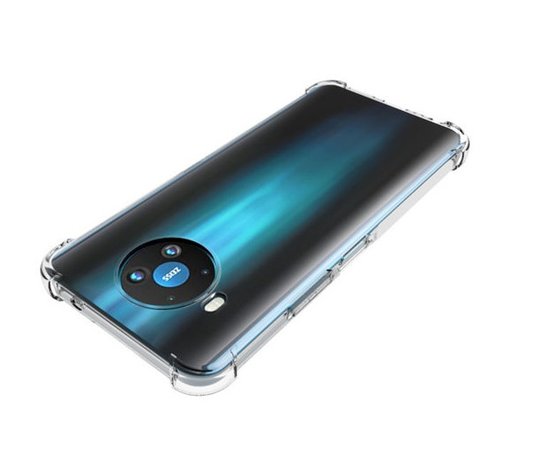 Nokia 8.3 hoesje, Transparante Shock proof gel case met verstevigde hoeken, Volledig doorzichtig