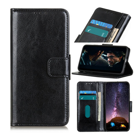 Samsung Galaxy M51 hoesje, Wallet bookcase, Zwart