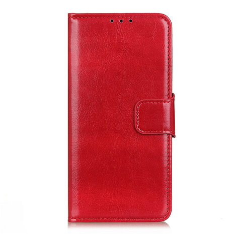 Nokia 2.4 hoesje, Wallet bookcase, Rood