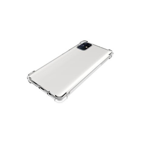 Samsung Galaxy M51 hoesje, Transparante shock proof gel case met verstevigde hoeken, Volledig doorzichtig