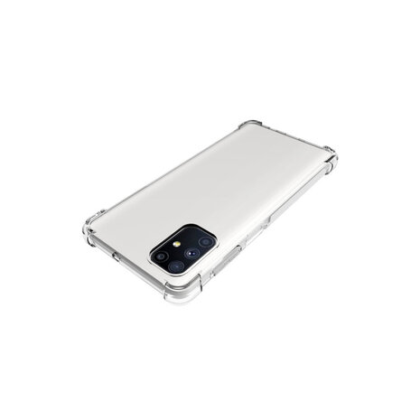 Samsung Galaxy M51 hoesje, Transparante shock proof gel case met verstevigde hoeken, Volledig doorzichtig
