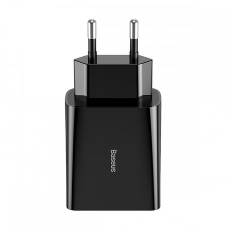 Baseus Mini Wall charger, Oplader met 1 USB-poort, Quick Charge 3.0, Zwart