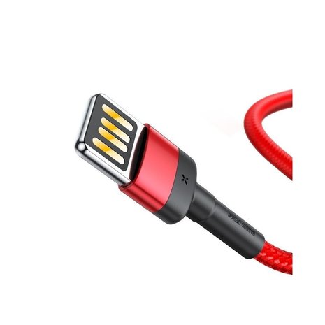 Baseus USB-A naar Lightning kabel, 2 Meter, Rood-Zwart