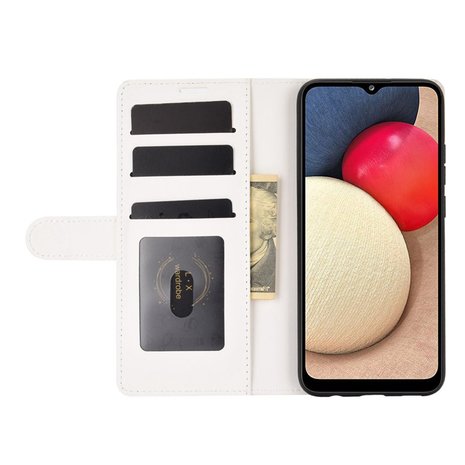 Samsung Galaxy A02s hoesje, Wallet bookcase, Wit