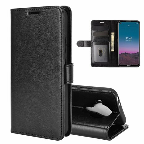 Nokia 5.4 hoesje, Wallet bookcase, Zwart