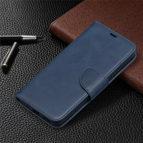 Nokia 5.4 hoesje, MobyDefend Wallet Book Case Met Koord, Blauw