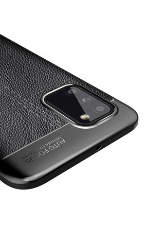 Samsung Galaxy A02s hoesje, MobyDefend TPU Gelcase, Lederlook, Zwart