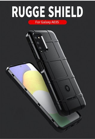 Samsung Galaxy A03s Hoesje, Rugged Shield TPU Gelcase, Zwart