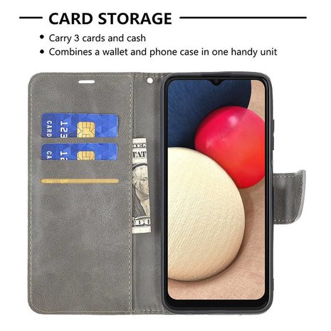 Samsung Galaxy A03s Hoesje, MobyDefend Wallet Book Case Met Koord, Grijs
