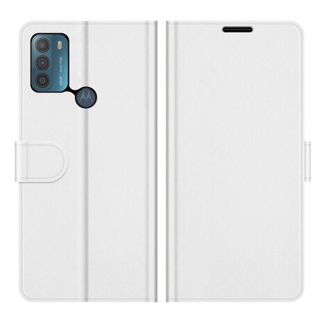 Motorola Moto G50 Hoesje, MobyDefend Wallet Book Case (Sluiting Achterkant), Wit