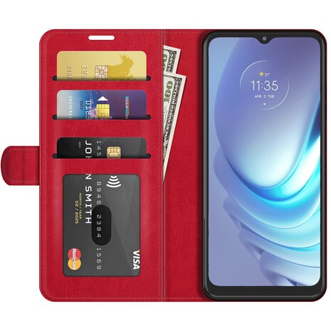 Motorola Moto G50 Hoesje, MobyDefend Wallet Book Case (Sluiting Achterkant), Rood