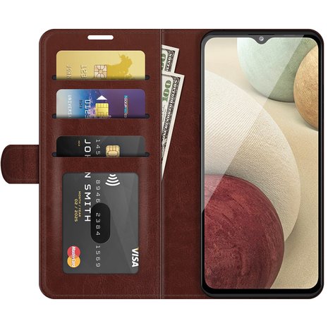 Samsung Galaxy M22 / Galaxy A22 4G Hoesje, MobyDefend Wallet Book Case (Sluiting Achterkant), Bruin