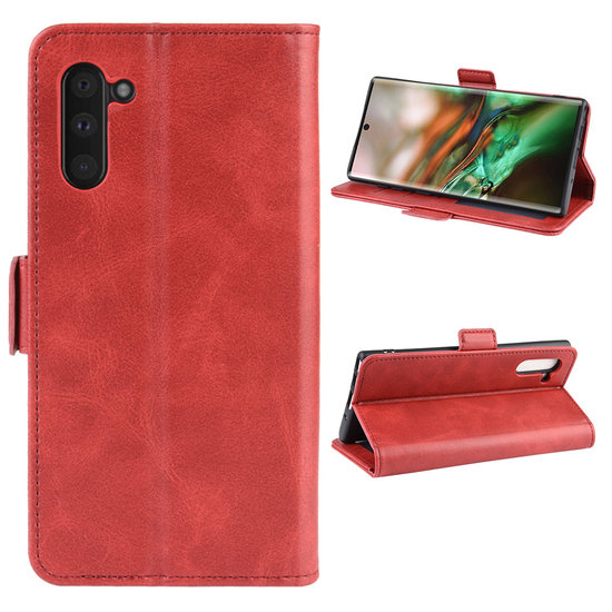 Samsung Galaxy Note 10 hoesje, Luxe 3-in-1 bookcase, rood