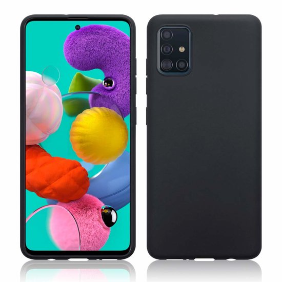 Samsung Galaxy A51 hoesje, Gel case, Mat zwart